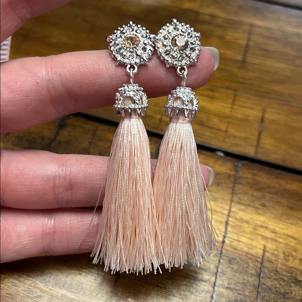 Pastel Pink Tassel Earring